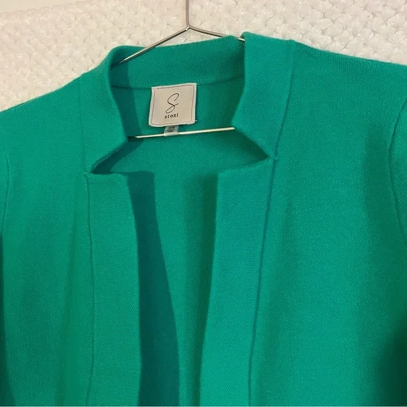 Sioni Open Front Emerald Green Cardigan Rayon Blend Long Sleeves Size XS - Picture 3 of 6